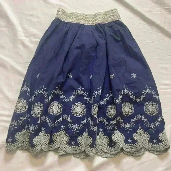 Metro Wear Embroidered Women’s Size Small Pull On Skirt Blue - Picture 6 of 9